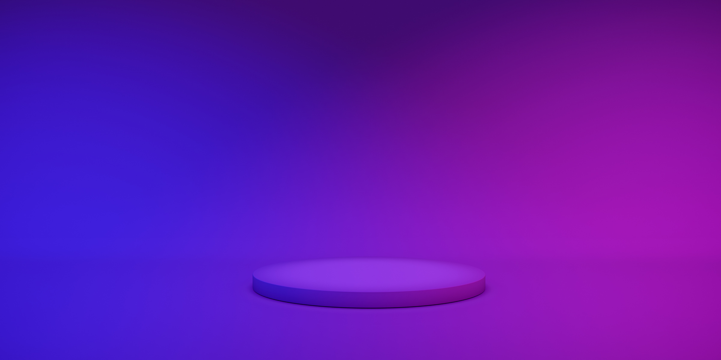 Round Podium on Purple Gradient Background